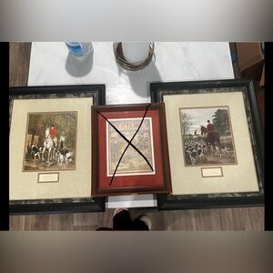 Pair of Fox Hunt Pictures Evening and Morning